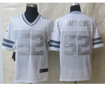 Nike Green Bay Packers #52 Clay Matthews Platinum White Limited Jersey