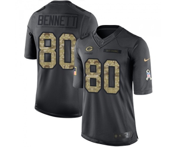 Nike Green Bay Packers #80 Martellus Bennett Black Men's Stitched NFL Limited 2016 Salute To Service Jersey
