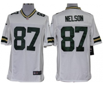 Nike Green Bay Packers #87 Jordy Nelson White Limited Jersey