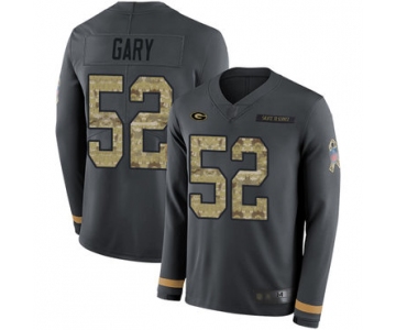 Packers #52 Rashan Gary Anthracite Salute to Service Men's Stitched Football Limited Therma Long Sleeve Jersey