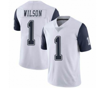Men's Nike Cowboys #1 Cedrick Wilson White Stitched NFL Limited Rush Jersey