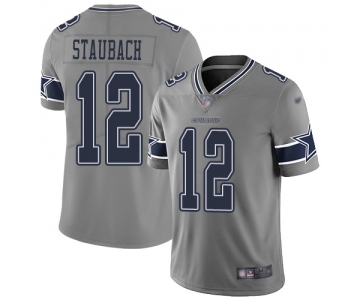 Nike Cowboys #12 Roger Staubach Gray Men's Stitched NFL Limited Inverted Legend 100th Season Jersey