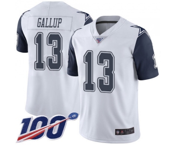Nike Cowboys #13 Michael Gallup White Men's Stitched NFL Limited Rush 100th Season Jersey