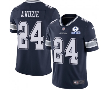 Nike Cowboys #24 Chidobe Awuzie Navy Blue Team Color Men's Stitched With Established In 1960 Patch NFL Vapor Untouchable Limited Jersey