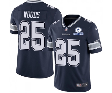 Nike Cowboys #25 Xavier Woods Navy Blue Team Color Men's Stitched With Established In 1960 Patch NFL Vapor Untouchable Limited Jersey