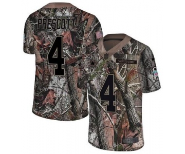 Nike Cowboys #4 Dak Prescott Camo Men's Stitched NFL Limited Rush Realtree Jersey
