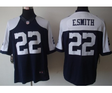 Nike Dallas Cowboys #22 Emmitt Smith Blue Thanksgiving Limited Jersey