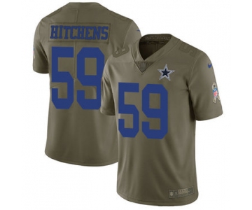 Nike Dallas Cowboys #59 Anthony Hitchens Olive Men's Stitched NFL Limited 2017 Salute To Service Jersey