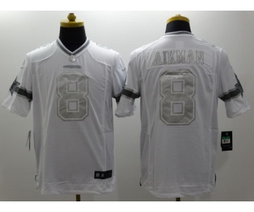 Nike Dallas Cowboys #8 Troy Aikman Platinum White Limited Jersey