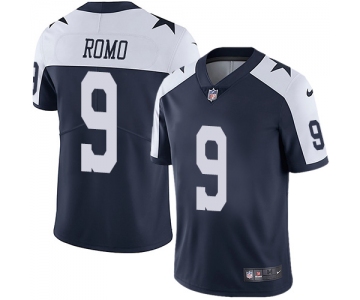 Nike Dallas Cowboys #9 Tony Romo Navy Blue Thanksgiving Men's Stitched NFL Vapor Untouchable Limited Throwback Jersey
