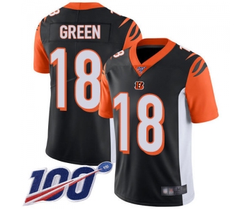Bengals #18 A.J. Green Black Team Color Men's Stitched Football 100th Season Vapor Limited Jersey