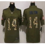 Men's Cincinnati Bengals #14 Andy Dalton Green Salute to Service 2015 NFL Nike Limited Jersey
