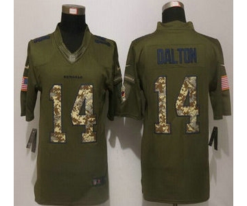 Men's Cincinnati Bengals #14 Andy Dalton Green Salute to Service 2015 NFL Nike Limited Jersey