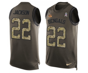 Men's Cincinnati Bengals #22 William Jackson Green Salute to Service Hot Pressing Player Name & Number Nike NFL Tank Top Jersey