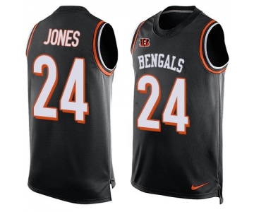 Men's Cincinnati Bengals #24 Adam Jones Black Hot Pressing Player Name & Number Nike NFL Tank Top Jersey