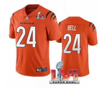Men's Cincinnati Bengals #24 Vonn Bell 2022 Orange Super Bowl LVI Vapor Limited Stitched Jersey