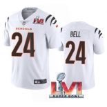 Men's Cincinnati Bengals #24 Vonn Bell 2022 White Super Bowl LVI Vapor Limited Stitched Jersey