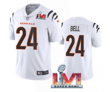 Men's Cincinnati Bengals #24 Vonn Bell 2022 White Super Bowl LVI Vapor Limited Stitched Jersey