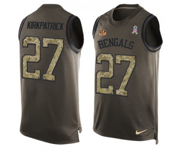 Men's Cincinnati Bengals #27 Dre Kirkpatrick Green Salute to Service Hot Pressing Player Name & Number Nike NFL Tank Top Jersey