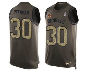 Men's Cincinnati Bengals #30 Cedric Peerman Green Salute to Service Hot Pressing Player Name & Number Nike NFL Tank Top Jersey