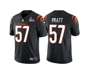 Men's Cincinnati Bengals #57 Germaine Pratt 2022 Black Super Bowl LVI Vapor Limited Stitched Jersey