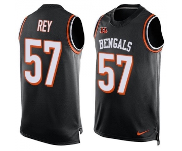 Men's Cincinnati Bengals #57 Vincent Rey Black Hot Pressing Player Name & Number Nike NFL Tank Top Jersey