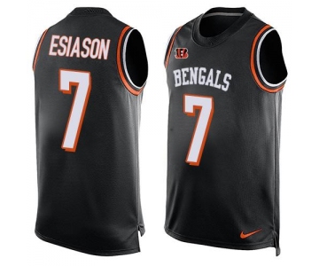 Men's Cincinnati Bengals #7 Boomer Esiason Black Hot Pressing Player Name & Number Nike NFL Tank Top Jersey