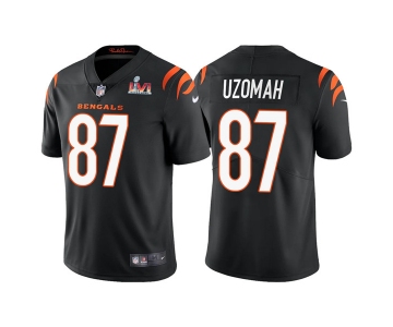Men's Cincinnati Bengals #87 C.J. Uzomah 2022 Black Super Bowl LVI Vapor Limited Stitched Jersey