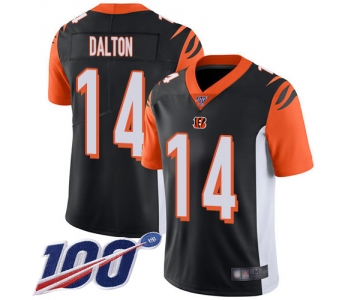 Nike Bengals #14 Andy Dalton Black Team Color Men's Stitched NFL 100th Season Vapor Limited Jersey