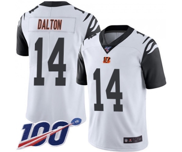 Nike Bengals #14 Andy Dalton White Men's Stitched NFL Limited Rush 100th Season Jersey
