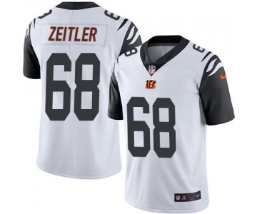 Nike Bengals #68 Kevin Zeitler White Men's Stitched NFL Limited Rush Jersey
