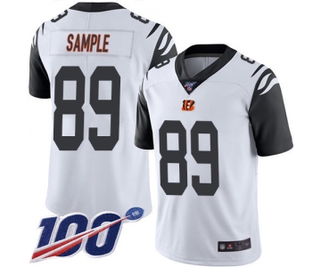 Nike Bengals #89 Drew Sample White Men's Stitched NFL Limited Rush 100th Season Jersey