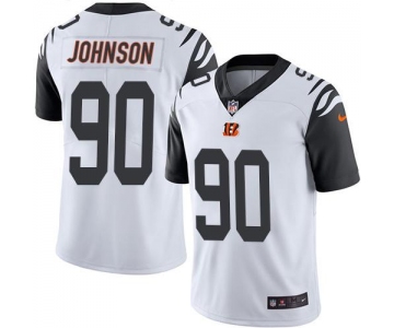 Nike Bengals #90 Michael Johnson White Men's Stitched NFL Limited Rush Jersey
