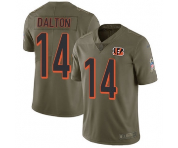 Nike Cincinnati Bengals #14 Andy Dalton Olive Men's Stitched NFL Limited 2017 Salute To Service Jersey