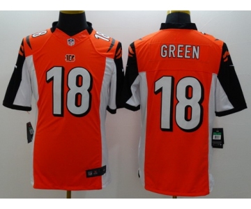 Nike Cincinnati Bengals #18 A.J. Green Orange Limited Jersey