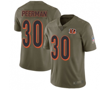 Nike Cincinnati Bengals #30 Cedric Peerman Olive Men's Stitched NFL Limited 2017 Salute To Service Jersey