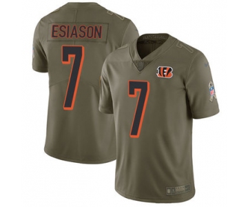 Nike Cincinnati Bengals #7 Boomer Esiason Olive Men's Stitched NFL Limited 2017 Salute To Service Jersey