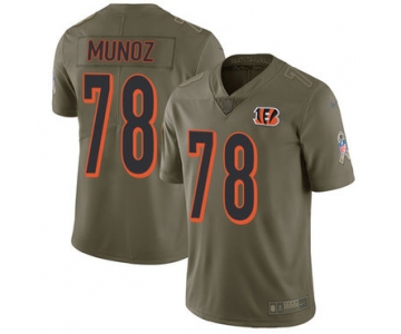 Nike Cincinnati Bengals #78 Anthony Munoz Olive Men's Stitched NFL Limited 2017 Salute To Service Jersey
