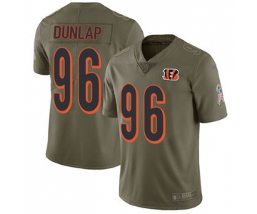 Nike Cincinnati Bengals #96 Carlos Dunlap Olive Men's Stitched NFL Limited 2017 Salute To Service Jersey