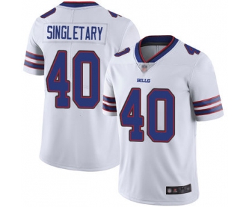 Bills #40 Devin Singletary White Men's Stitched Football Vapor Untouchable Limited Jersey