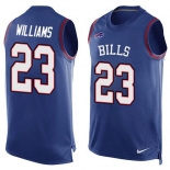 Men's Buffalo Bills #23 Aaron Williams Royal Blue Hot Pressing Player Name & Number Nike NFL Tank Top Jersey