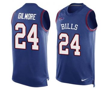 Men's Buffalo Bills #24 Stephon Gilmore Royal Blue Hot Pressing Player Name & Number Nike NFL Tank Top Jersey