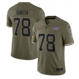 Men's Buffalo Bills #78 Bruce Smith 2022 Olive Salute To Service Limited Stitched Jersey