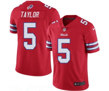 Men's Buffalo Bills Rush #5 Tyrod Taylor Red 2016 Color Rush Stitched NFL Nike Limited Jersey