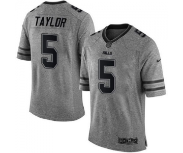 Nike Bills #5 Tyrod Taylor Gray Men's Stitched NFL Limited Gridiron Gray Jersey