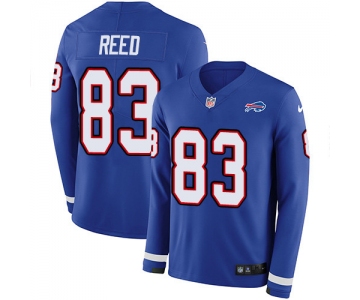 Nike Bills #83 Andre Reed Royal Blue Team Color Men's Stitched NFL Limited Therma Long Sleeve Jersey