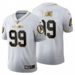 Men Washington Redskins Football Team #99 Chase Young White Golden Limited Jersey