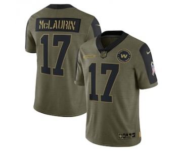 Men's Washington Football Team #17 Terry McLaurin Nike Olive 2021 Salute To Service Limited Player Jersey