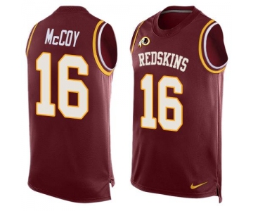 Men's Washington Redskins #16 Colt McCoy Burgundy Red Hot Pressing Player Name & Number Nike NFL Tank Top Jersey