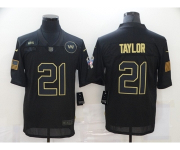 Men's Washington Redskins #21 Sean Taylor Black 2020 Salute To Service Stitched NFL Nike Limited Jersey